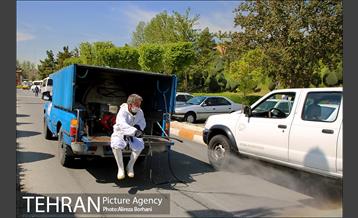 عملیات ضدعفونی سازمان صدا و سیما توسط نیروهای پسماند شهرداری تهران  5