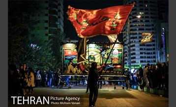 دسته عزاداری در خیابان اندرزگو‎ 1