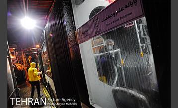 عملیات ضد عفونی کردن اتوبوس های تهران 5