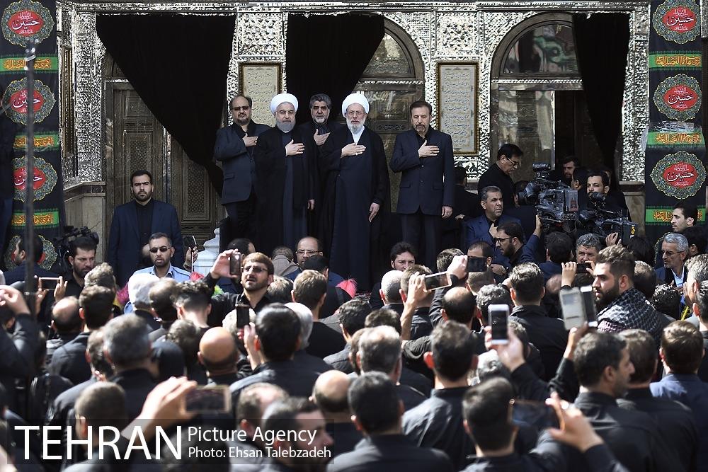 عزاداری عاشورای حسینی در حرم حضرت عبدالعظیم(ع) با حضور دکتر روحانی و دکتر نجفی 1