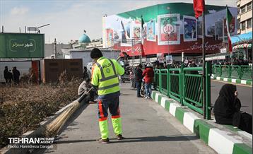 خدمات شهرداری تهران در پایان راهپیمایی ۲۲ بهمن 4