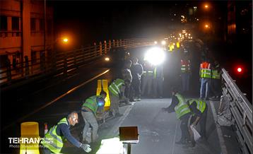 مرمت و بازسازی روکش پل تقاطع حافظ و طالقانی 25