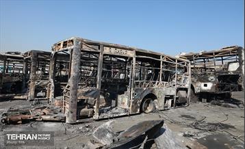 خسارات وارده به اتوبوس‌های شهر تهران 39