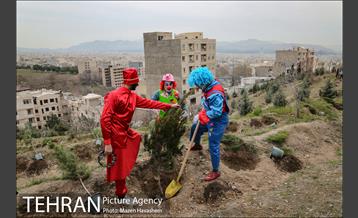 آیین غرس پنچ هزار اصله نهال در اراضی جنگل لویزان 12