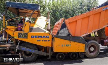 عملیات تراش و روکش مکانیزه آسفالت در سطح منطقه ۱۷