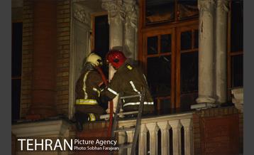 آتش سوزی ساختمان میدان حسن آباد-2‎ 2