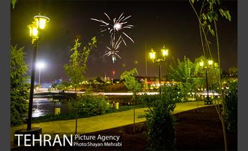 نور افشانی دریاچه باغ هنر اراضی عباس آباد به مناسب عید غدیر خم 8