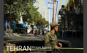 ریزش بخشی از خیابان پیامبر اتوبان ستاری 8