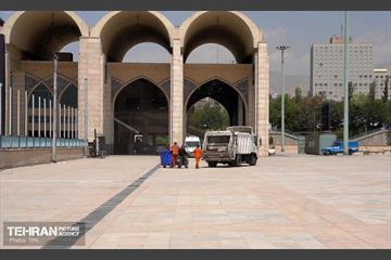آماده‌سازی مصلی امام خمینی(ره) برای میزبانی مراسم بدرقه و وداع با آقای شهید ایران 14