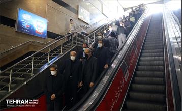بازدید اعضای کمسیون حمل و نقل شورای اسلامی شهر از ایستگاه تقاطعی مترو توحید 3