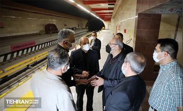 بازدید اعضای کمسیون حمل و نقل شورای اسلامی شهر از ایستگاه مترو شهید رضایی 17