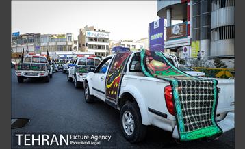 کاروان عزاداری خودرویی شهربانان و معبربانان بسیجی منطقه ۲
