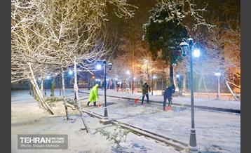 بارش برف زمستانی در معابر شمالی پایتخت - 1 7