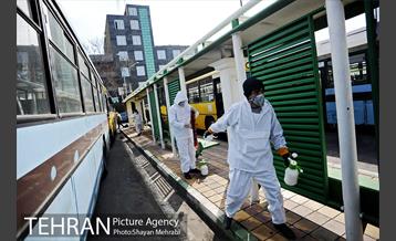 عملیات ضد عفونی کردن اتوبوس های شهری 2