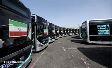 آیین بهره‌برداری از ۲۰۱ دستگاه اتوبوس برقی 58