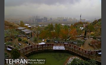 بارش پاییزی برف در ارتفاعات بوستان کوهستانی آبشار تهران‎ 9