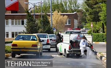 عملیات ضدعفونی سازمان صدا و سیما توسط نیروهای پسماند شهرداری تهران  6