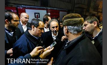 بازدید سرزده  شهردار تهران از محل آتش‌سوزی ساختمان برق حرارتی وزارت نیرو 2