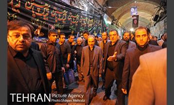 حضور شهردار تهران در مراسم عزاداری تاسوعای حسینی، بازار تهران 7