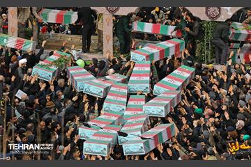 تشییع پیکر ۲۰۰ شهید گمنام دفاع مقدس در تهران 53
