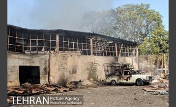 آتش سوزی انبار کالا در خیابان فداییان اسلام 21