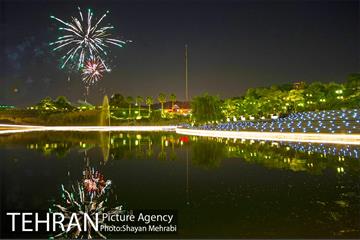 نور افشانی دریاچه باغ هنر اراضی عباس آباد به مناسب عید غدیر خم 5