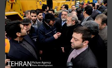 حضور رییس مجلس و دادستان کل کشور در محل پلاسکو 1