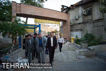 بازدید شهردار تهران از خسارت آتش سوزی اخیر میدان حسن آباد 30