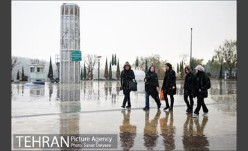 بارش باران در منطقه گردشگری عباس آباد 5