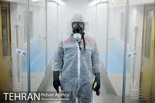 عملیات ضدعفونی کردن مترو تهران 18