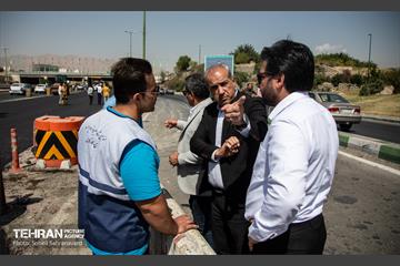 بازدید از آخرین وضعیت بهسازی روکش آسفالت آزادگان 5