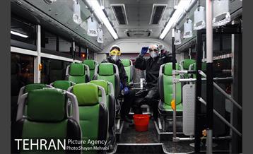 عملیات ضد عفونی کردن اتوبوس های تهران 40