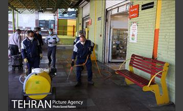 اجرای طرح فاصله گذاری اجتماعی در میدان میوه و تره بار صادقیه 36