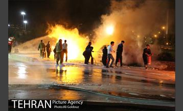 مانور اطفای حریق در پمپ بنزین شهرک استقلال 7