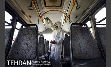 عملیات ضد عفونی کردن اتوبوس های شهری 8