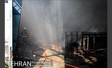 مانور آتش نشانی در شرکت اتوبوسرانی 14