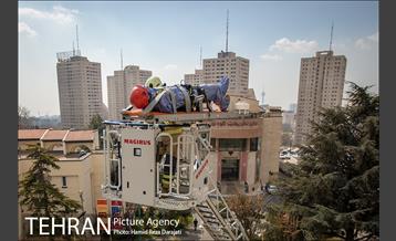 مانور عملیات آتش نشانی در شمال تهران 16