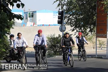 بازدید پیروز حناچی شهردار تهران از بوستان جنگلی چیتگر تا دریاچه شهدای خلیج فارس 1