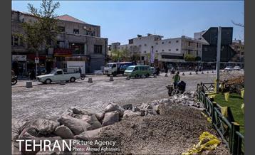 پروژه سنگ فرش میدان بهارستان  1