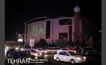 نورپردازی لیزری ویژه ولادت امام رضا(ع) در فلکه دوم صادقیه 12