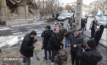 بازدید خبرنگاران رسانه‌های خارجی از تخریب اموال عمومی شهر 9