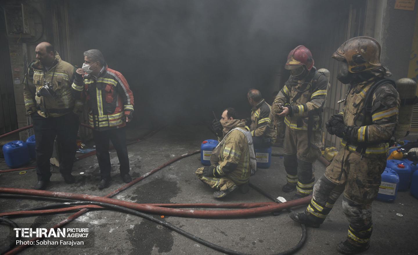 آتش سوزی در خیابان بهار تهران 59