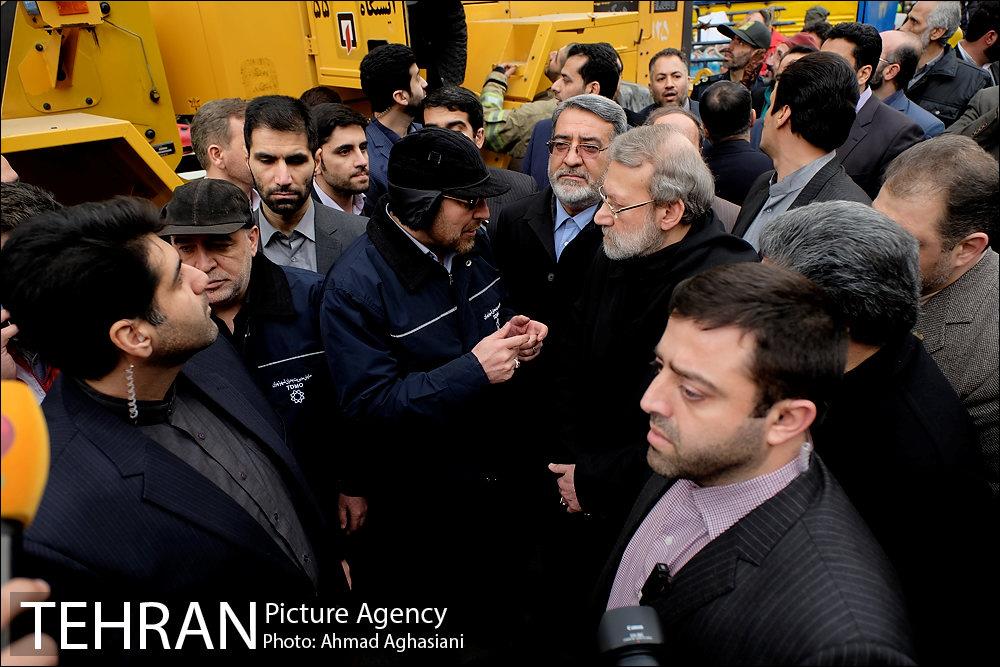 حضور رییس مجلس و دادستان کل کشور در محل پلاسکو 1