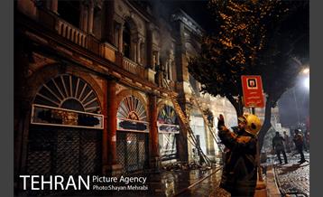 آتش سوزی ساختمان میدان حسن آباد 19