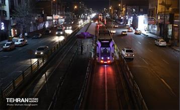 تست تراموای چرخ لاستیکی در تهران 8