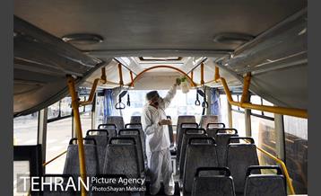 عملیات ضد عفونی کردن اتوبوس های شهری 10